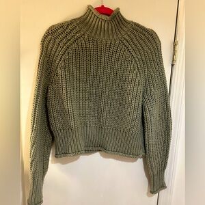 Chunky army green turtleneck sweater from H&M. Size S.
